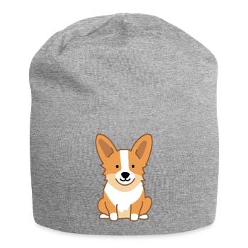 Chien Corgi - Bonnet en jersey - gris chiné - Devant