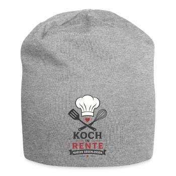 Koch in Rente – Küche geschlossen & Kochlöffel - Jersey-Beanie - Grau meliert - Vorne
