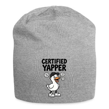 Funny duck as a chattering yapper - Jersey Beanie - heather grey - Front