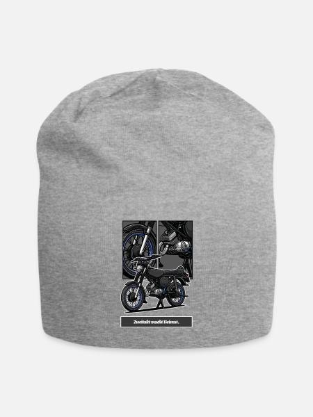 S51 (blau) // Illustration - Jersey-Beanie - Grau meliert