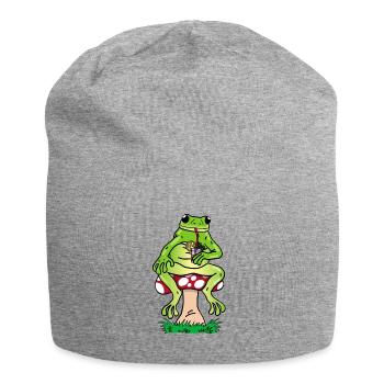 Frosch und Cocktail - Jersey-Beanie - Grau meliert - Vorne