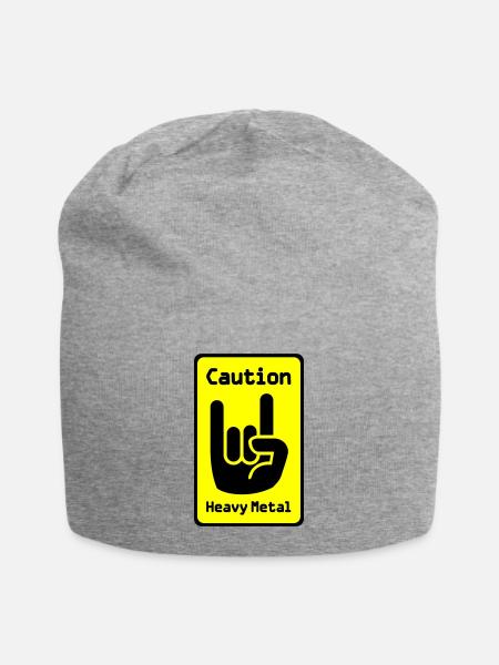 Caution: Heavy Metal - Jersey Beanie - heather grey
