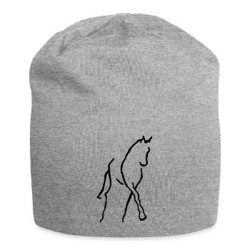 pferdbrush - Jersey-Beanie - Grau meliert - Vorne