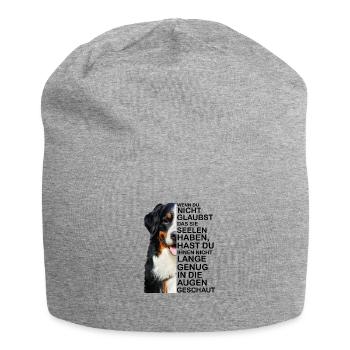Bernese Mountain Dog soul eyes dog owner - Jersey Beanie - heather grey - Front