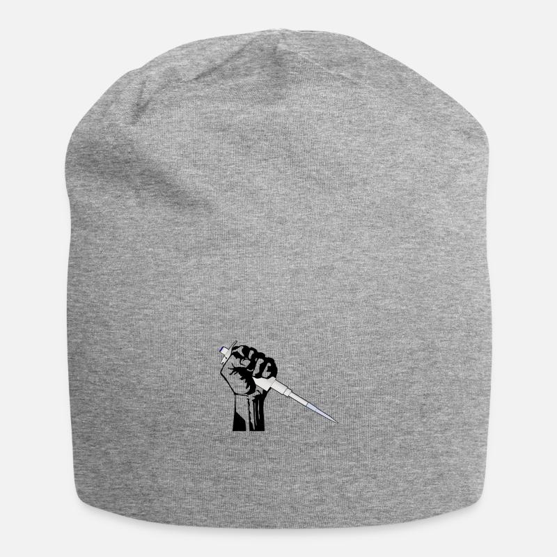 Poing ouvrier avec pipette - nerd science - Bonnet en jersey - gris chiné