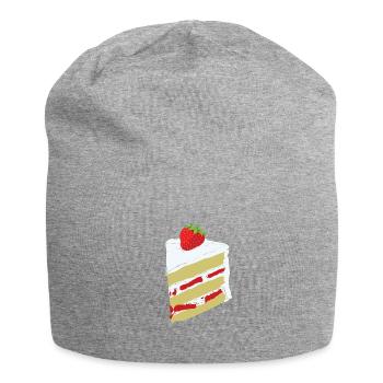 Cake strawberry Delicious gift idea pie - Jersey Beanie - heather grey - Front