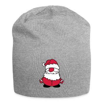 santa claus funny 002 - Jersey Beanie - heather grey - Front