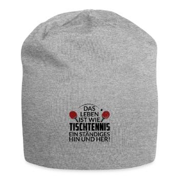 Tischtennis Geschenkidee Tischtennisball Spruch - Jersey-Beanie - Grau meliert - Vorne