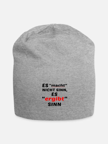Es ergibt Sinn - Jersey-Beanie - Grau meliert