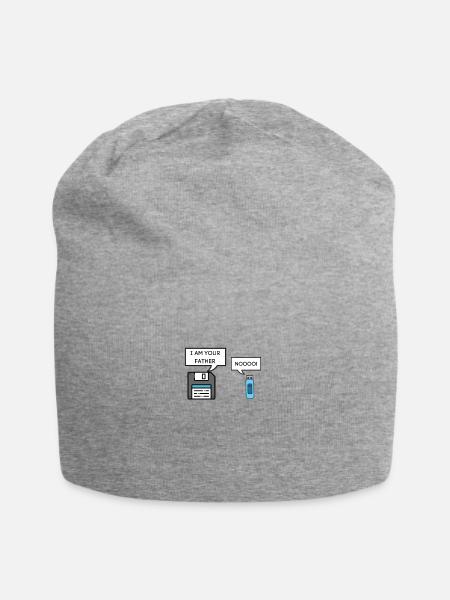 Diskette Ich bin dein Vater Usb - Jersey-Beanie - Grau meliert