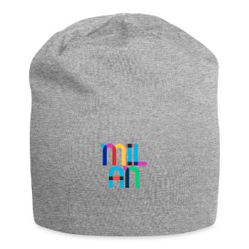 Milan Italy Pop Art Letters - Jersey Beanie - heather grey - Front
