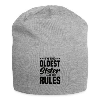 Je suis la sœur aînée je fais les règles - Bonnet en jersey - gris chiné - Devant