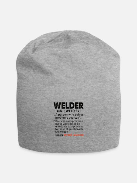 Schweißer Beruf Hitze Stahl Gas WIG MAG Schweißen - Jersey-Beanie - Grau meliert