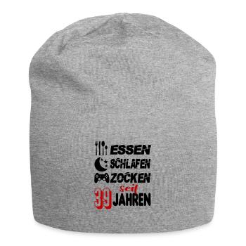 Geburtstag 39 Zocken Spielen Gaming Schlafen - Jersey-Beanie - Grau meliert - Vorne