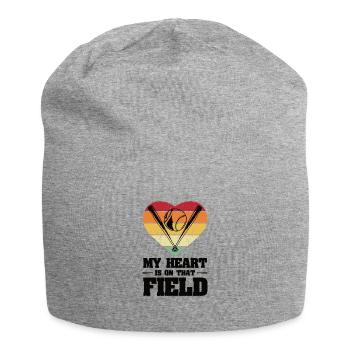 Baseball Herzschlag Spieler Puls Frequenz Sport - Jersey-Beanie - Grau meliert - Vorne
