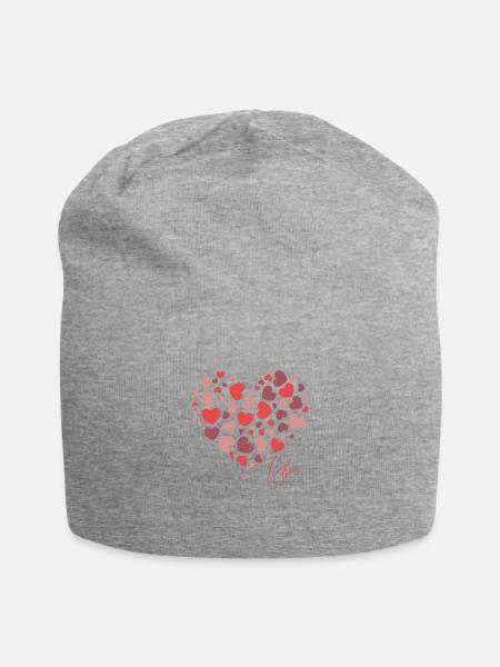 Herz aus Herzen - Jersey-Beanie - Grau meliert