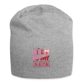 Couples Women Wine Valentine's Day - Jersey Beanie - heather grey - Front