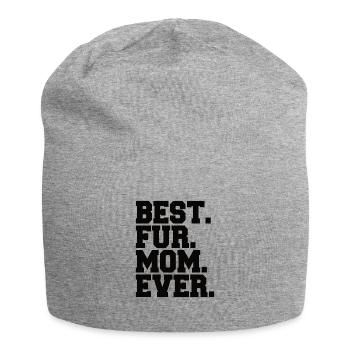 Fell mama Hundemama und Hundepfote - Jersey-Beanie - Grau meliert - Vorne