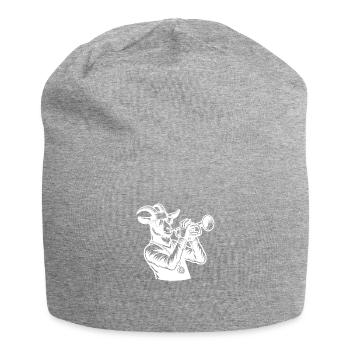 Silhouette de trompettiste de chèvre - Bonnet en jersey - gris chiné - Devant