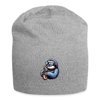 Coole Faultier Saxophonist Jazz Design - Jersey-Beanie - Grau meliert - Vorne