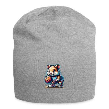 Équipe de joueurs de hamster de basket-ball cool - Bonnet en jersey - gris chiné - Devant