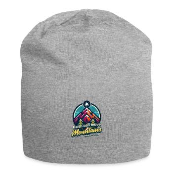 Faith Can Move Mountains Mountain Scene - Jersey Beanie - heather grey - Front