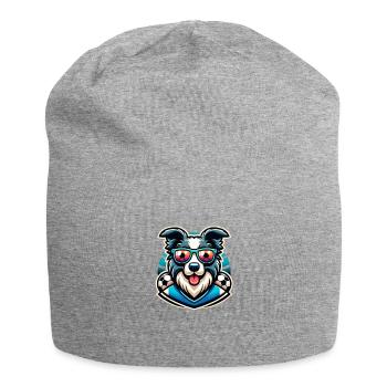 Border Collie Hund Fußballspieler Ball Champion - Jersey-Beanie - Grau meliert - Vorne