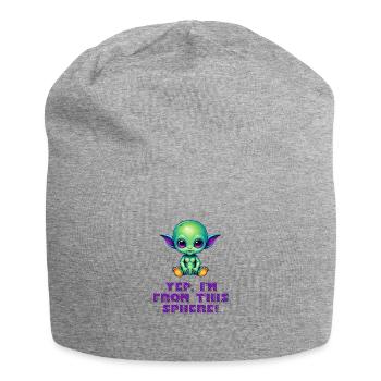 YEP, I'M FROM THIS SPHERE! Süßes Alien Baby - Jersey-Beanie - Grau meliert - Vorne