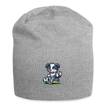 Soccer Playing Dog Drawing - Jersey Beanie - heather grey - Front