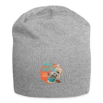 Boobs and coffee are all I need Fun - Jersey Beanie - heather grey - Front