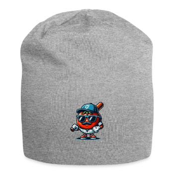 Funny Tomato Baseball Hat with Sunglasses - Jersey Beanie - heather grey - Front