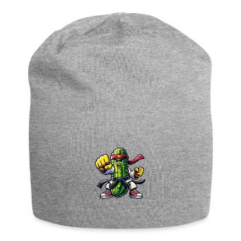 Karate Gurke Kämpfer Kühnes Abenteuer - Jersey-Beanie - Grau meliert - Vorne