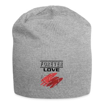 Liebe Forever I Love You Herz Hearts Wahre Liebe - Jersey-Beanie - Grau meliert - Vorne