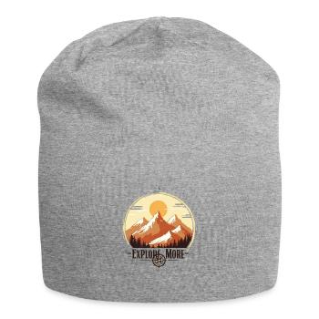 T-Shirt – A thirst for adventure meets minimalist - Jersey Beanie - heather grey - Front