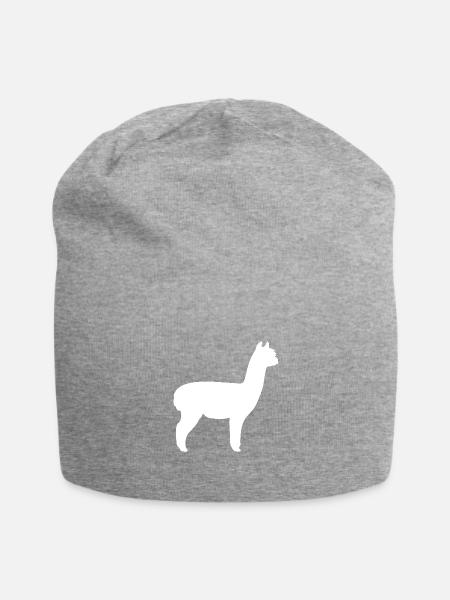 Alpaka - Jersey-Beanie - Grau meliert