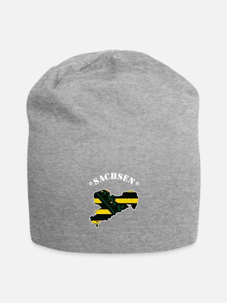 Sachsen Flagge - Jersey-Beanie - Grau meliert