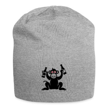 Affe Bier Besoffen - Jersey-Beanie - Grau meliert - Vorne