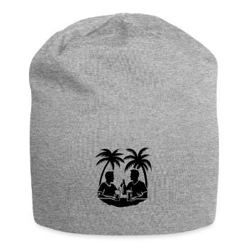 Urlaub Palmen Insel Team Symbol - Jersey-Beanie - Grau meliert - Vorne