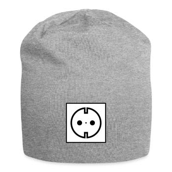 Steckdose Strom - Jersey-Beanie - Grau meliert - Vorne