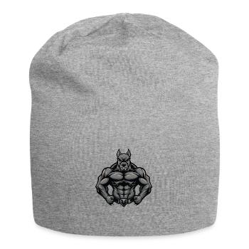 Great Dane Dog Muscles Bodybuilding - Jersey Beanie - heather grey - Front