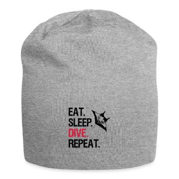 Eat Sleep Dive Repeat - Manta Ray - Vector Design - Jersey Beanie - heather grey - Front