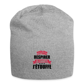 râler c'est comme respirer si j'arrête j'étouffe - Bonnet en jersey - gris chiné - Devant