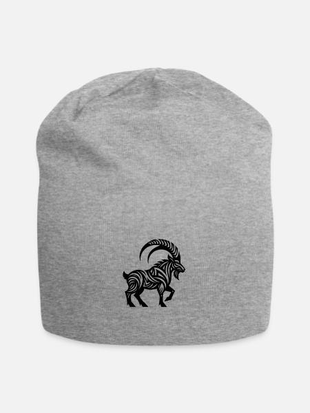 Wilder Steinbock Tattoo - Jersey-Beanie - Grau meliert
