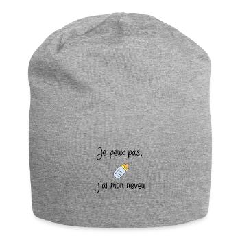 je peux pas, j'ai mon neveu - Bonnet en jersey - gris chiné - Devant