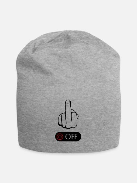 Fuck Off - Jersey-Beanie - Grau meliert