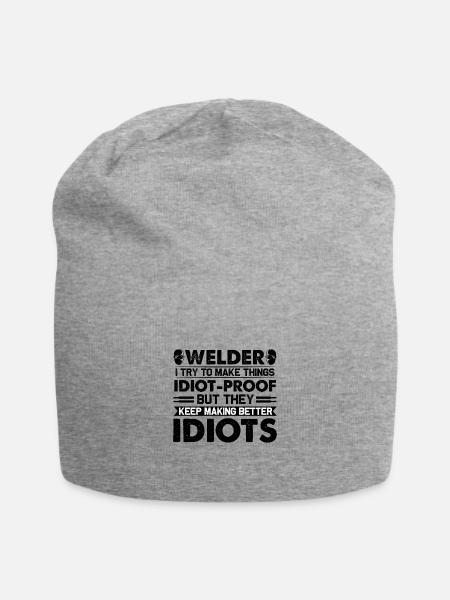 Schweißer Beruf Hitze Stahl Gas WIG MAG Schweißen - Jersey-Beanie - Grau meliert
