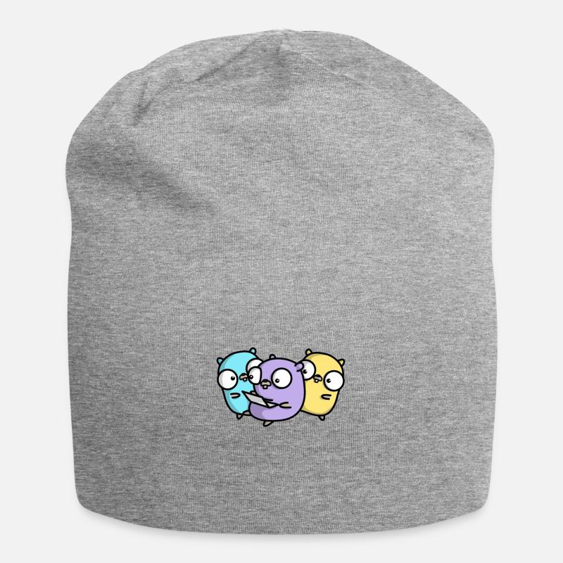 Trois gopher mignons à la programmation de la paire - Bonnet en jersey - gris chiné