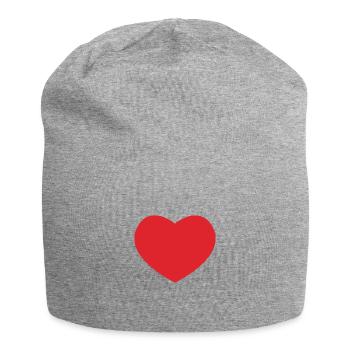 cœur - Bonnet en jersey - gris chiné - Devant