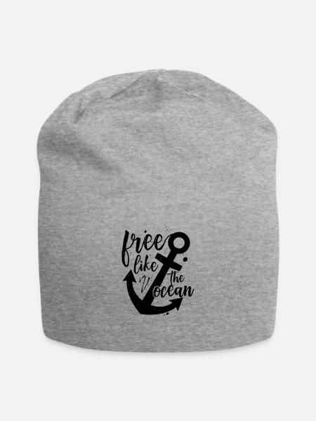 Free like the ocean - Jersey Beanie - heather grey