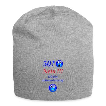 50. Geburtstag - Jersey-Beanie - Grau meliert - Vorne